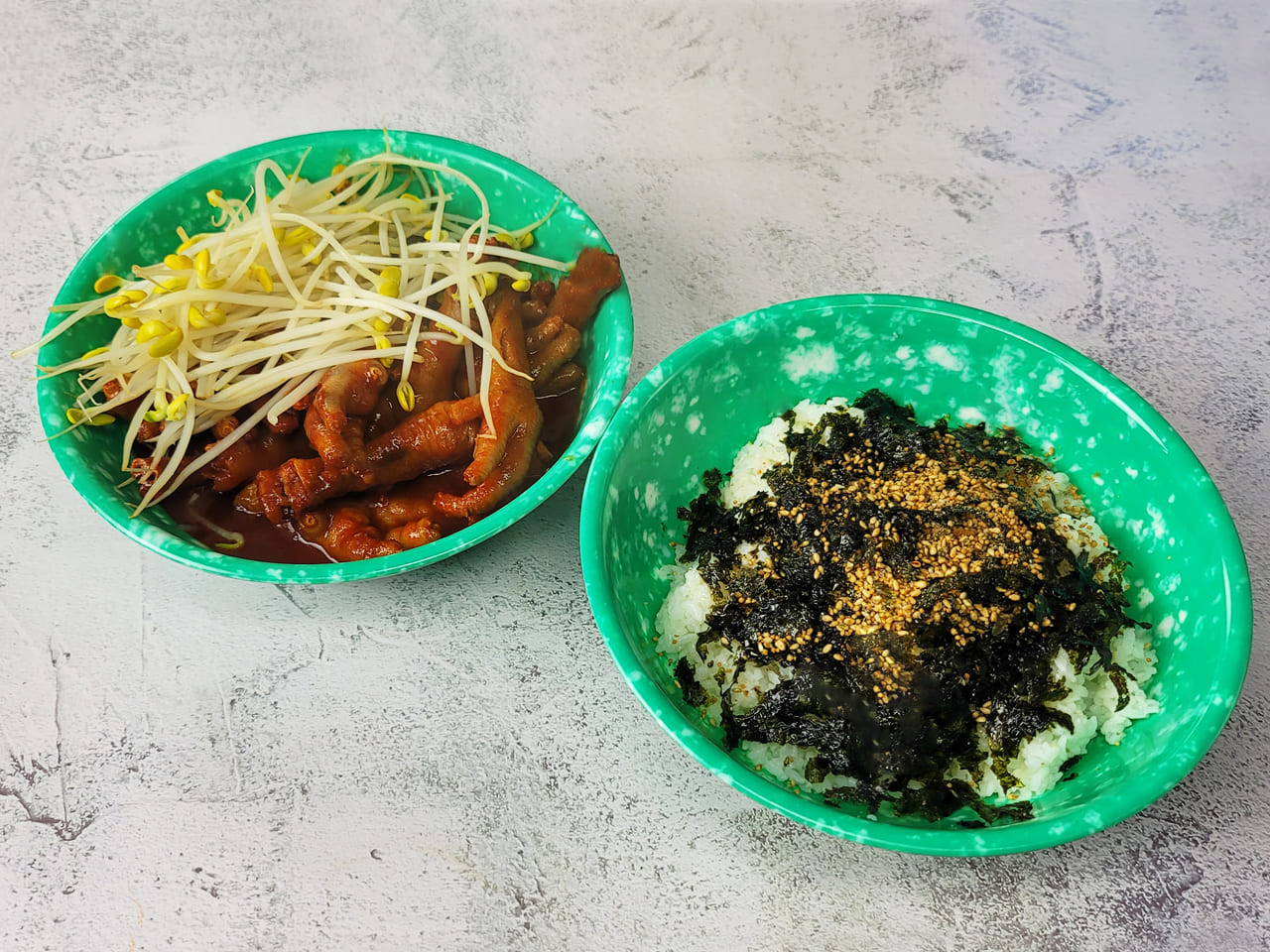 국물닭발(뼈)+주먹밥